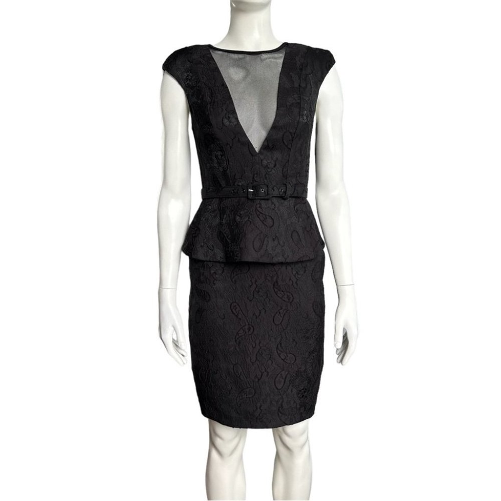 Eva Franco Anthropologie Black Peplum Dress 2 Retail ~$300